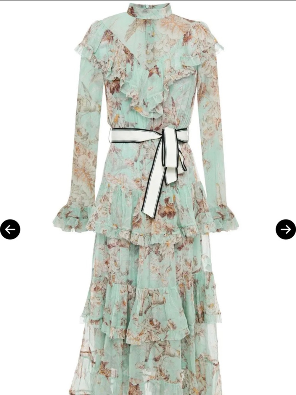 Zimmermann Pastel Floral Long Sleeve Dress